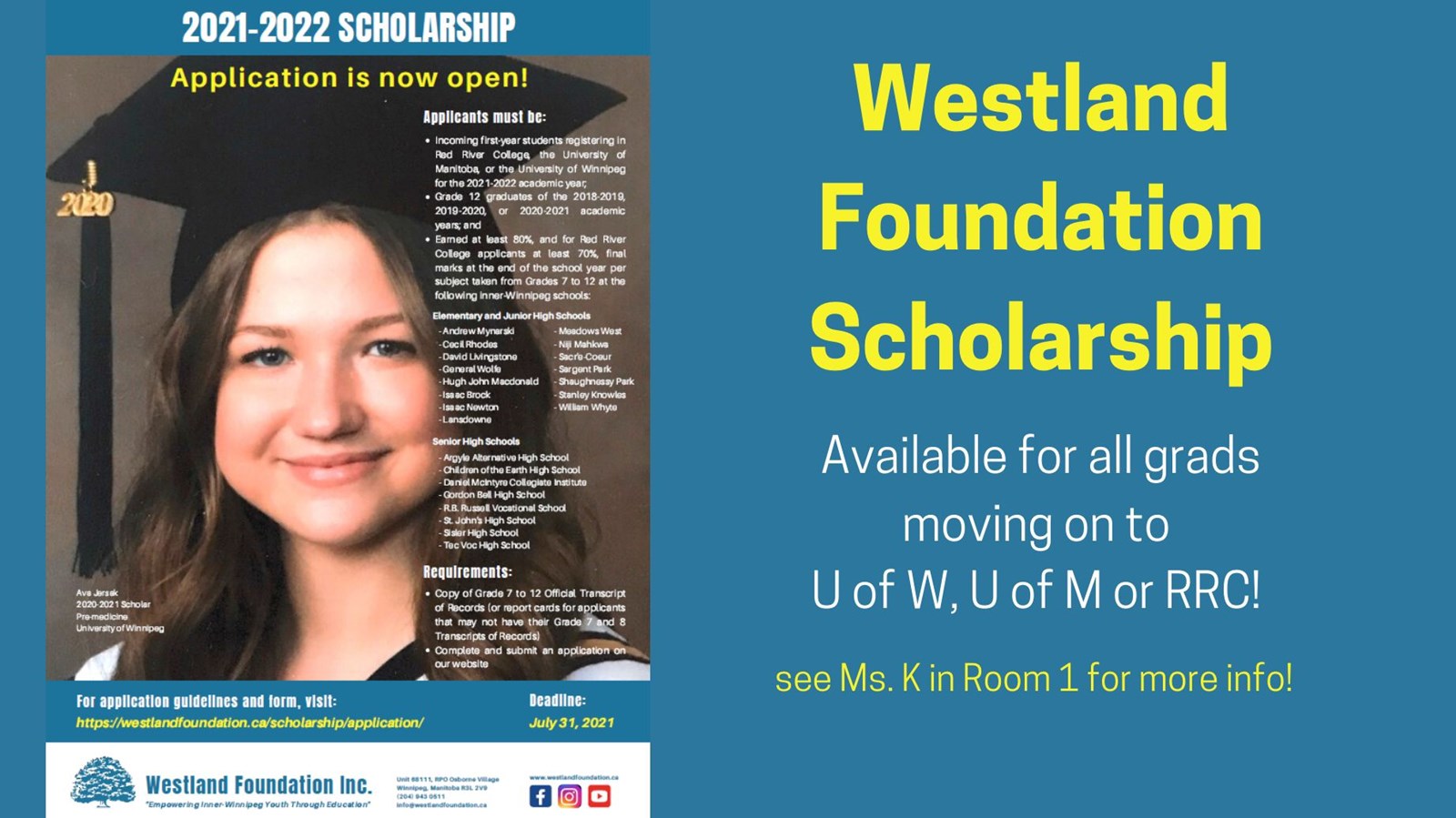 Westland Foundation Scholarship